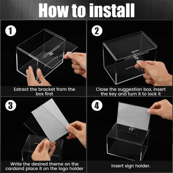 Acrylic Donation Box with Lock