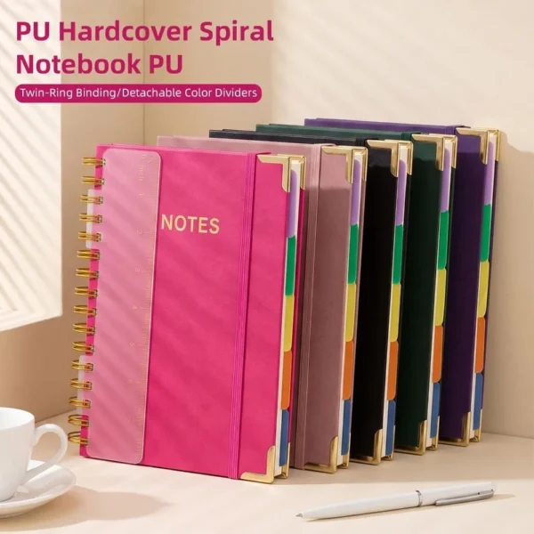 A5 Spiral Notebook with Tabs (300 Pages)