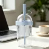 Clear Tumbler with Straw