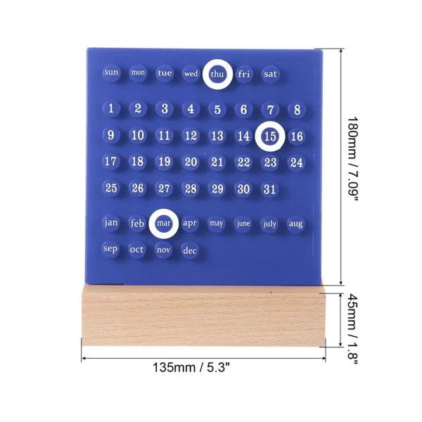 Wooden Perpetual Desk Calendar