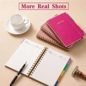 S3df9b36dc8b848ee847114907327e267u.webp A5 Spiral Notebook with Tabs (300 Pages)