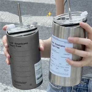 S45ab10114d644f46831971f80cf5252fh.webp 600ml Insulated Coffee Mug with Straw