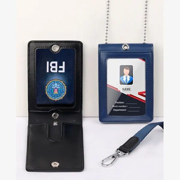 Genuine Leather ID Badge Holder