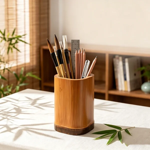 Natural Bamboo Pen Holder