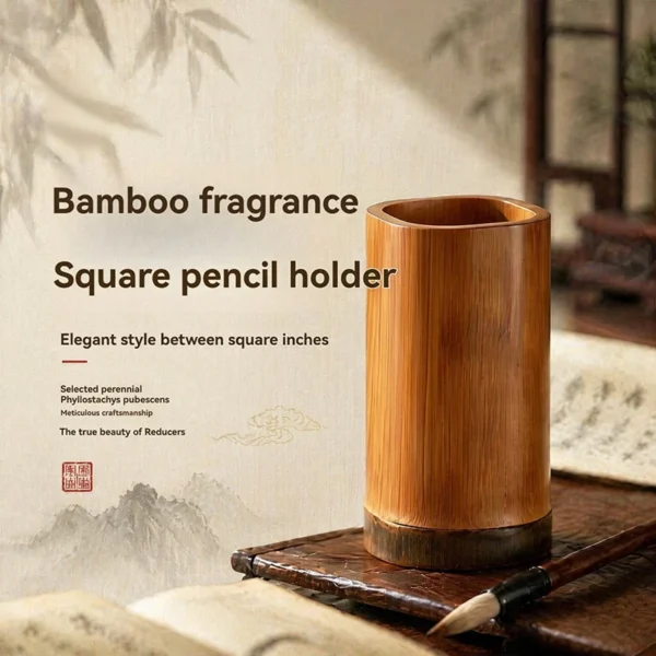 Natural Bamboo Pen Holder