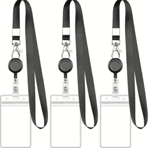 Retractable Badge Reel Set with Card Holder