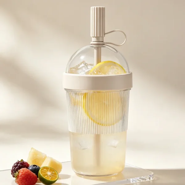 Clear Tumbler with Straw